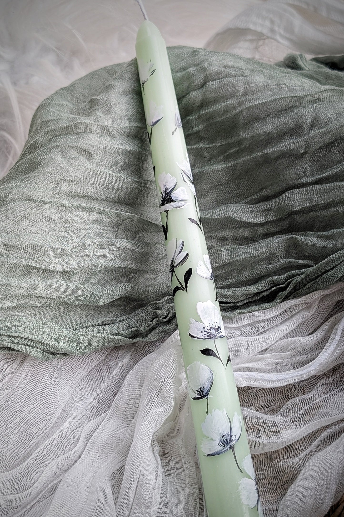 The Signature Collection: Hand-painted Floral Taper Candle